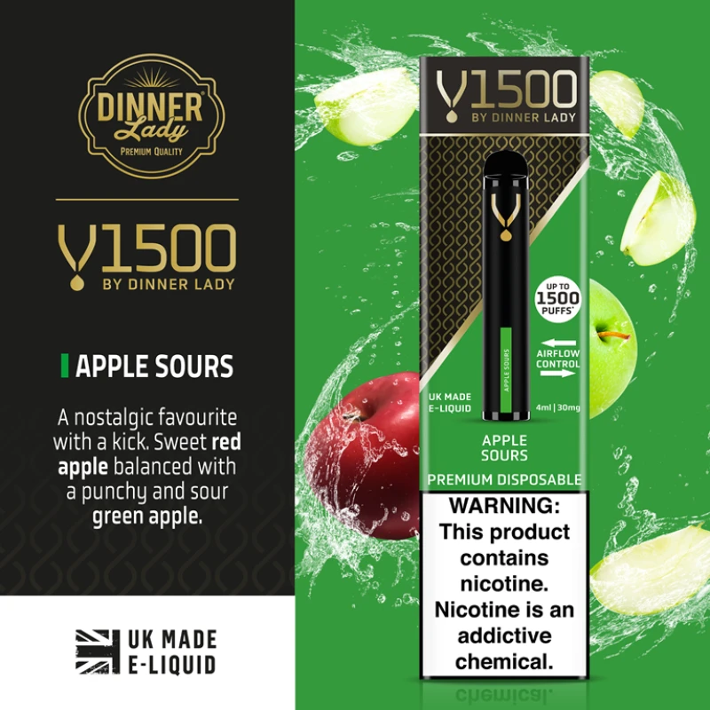 DINNER LADY V1500 DISPOSABLE - APPLE SOURS